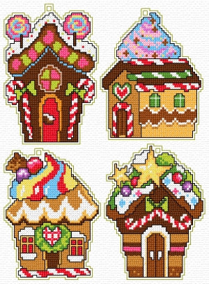 click here to view larger image of Gingerbread Houses (counted cross stitch kit)