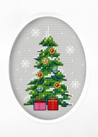 click here to view larger image of Card - Christmas Tree (counted cross stitch kit)