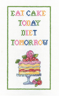 click here to view larger image of Diet Tomorrow (counted cross stitch kit)