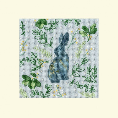 click here to view larger image of Scandi Hare - Christmas Card (counted cross stitch kit)