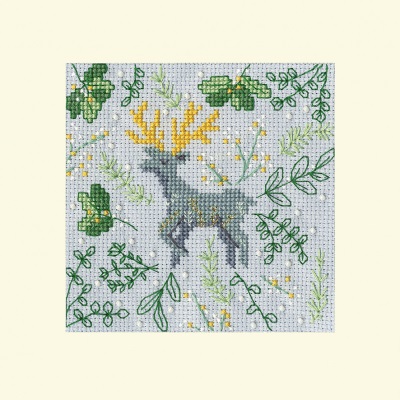 click here to view larger image of Scandi Deer - Christmas Card (counted cross stitch kit)