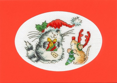 click here to view larger image of Secret Santa - Christmas Card (counted cross stitch kit)