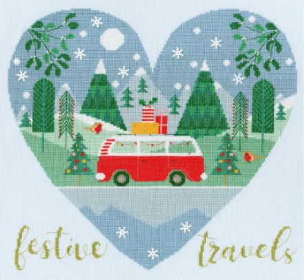 click here to view larger image of Festive Travels - Wild At Heart (counted cross stitch kit)