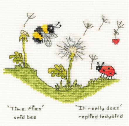 click here to view larger image of Time Flies - Ladybird & Bee (counted cross stitch kit)