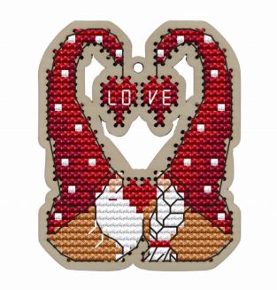click here to view larger image of Gnomes in Love (counted cross stitch kit)