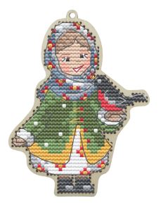 click here to view larger image of Girl with Bullfinch (counted cross stitch kit)