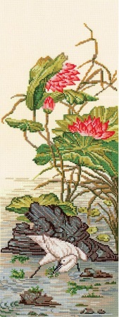 click here to view larger image of Chinese Motifs Heron (counted cross stitch kit)