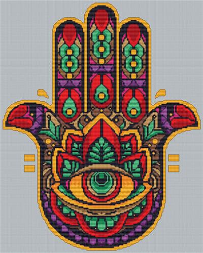 click here to view larger image of Floral Hamsa (chart)