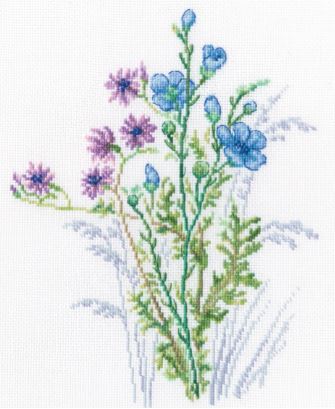 click here to view larger image of Colourful FLowers (counted cross stitch kit)