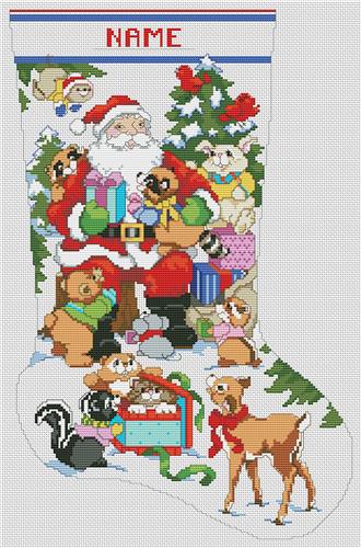click here to view larger image of Santas Woodland Friends Stocking (chart)