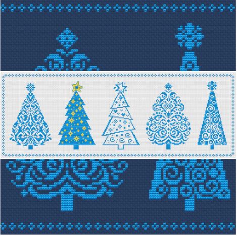 click here to view larger image of Christmas Trees Sampler (chart)
