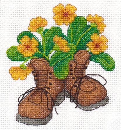 click here to view larger image of Garden Shoes (counted cross stitch kit)