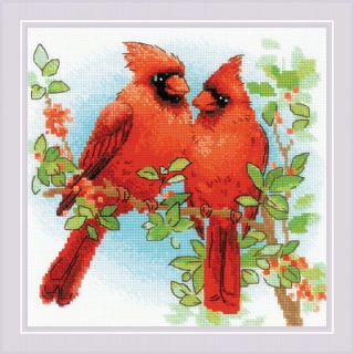 click here to view larger image of Red Cardinals (counted cross stitch kit)