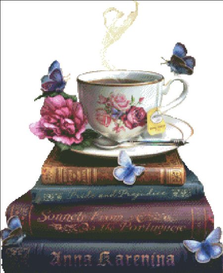 click here to view larger image of Tea And Books No Background/Mini - Brigid Ashwood (chart)