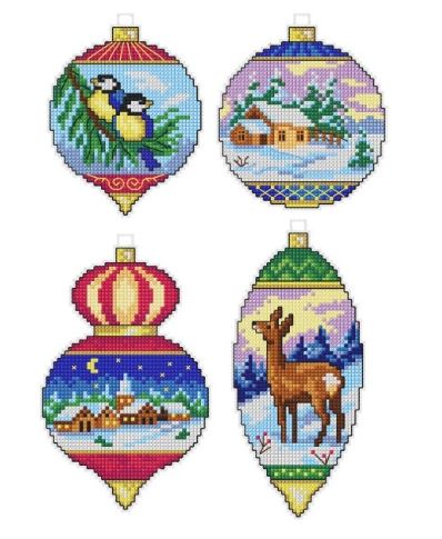 click here to view larger image of Christmas Balls - 7673 (counted cross stitch kit)
