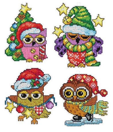 click here to view larger image of Christmas Balls Owl - 7651 (counted cross stitch kit)