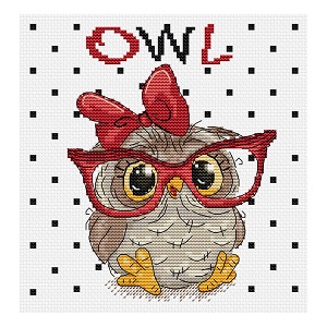 click here to view larger image of Owl with Glasses, The (counted cross stitch kit)