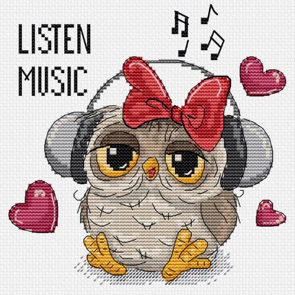 click here to view larger image of Listen Music (counted cross stitch kit)