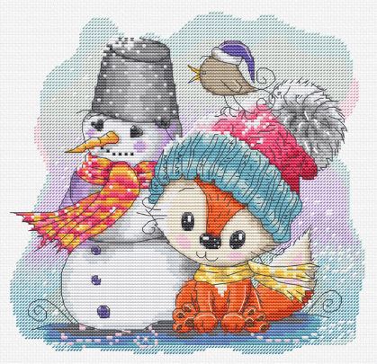 click here to view larger image of Fox and Friends, The (counted cross stitch kit)
