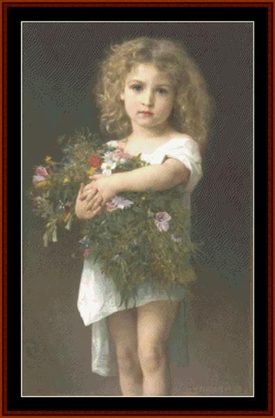 click here to view larger image of Child Holding Flowers - William Bouguereau (chart)
