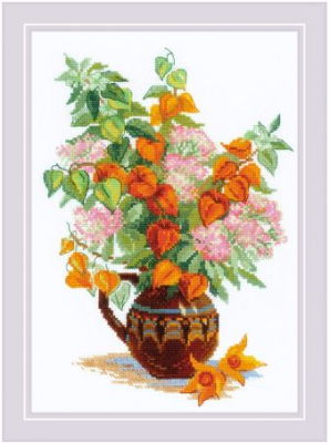 click here to view larger image of Bouquet with Physalis (counted cross stitch kit)