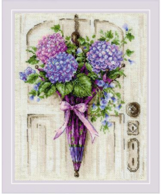 click here to view larger image of Umbrella Wreath (counted cross stitch kit)