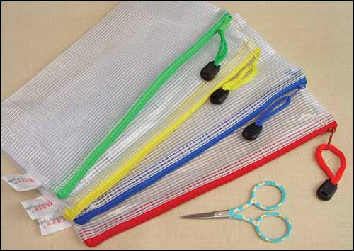 click here to view larger image of Mesh Zipper Storage Bag - 4 x 9in (Storage and Craft Organisers)
