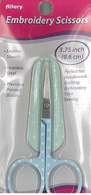 click here to view larger image of Embroidery Light Blue Polka Dot Scissors 3.75" (accessory)