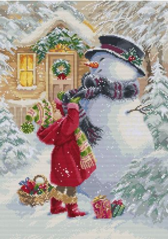 click here to view larger image of Girl with Gifts, The (counted cross stitch kit)