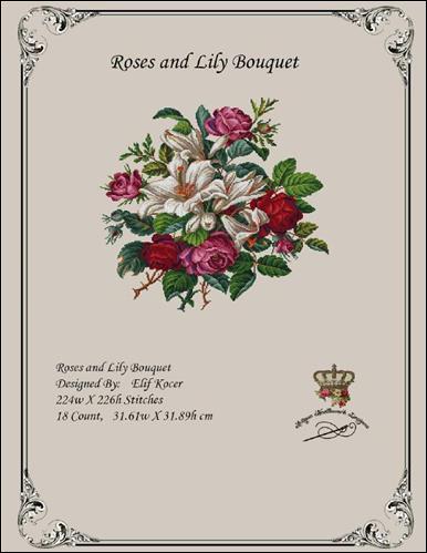click here to view larger image of Roses and Lily Bouquet (chart)