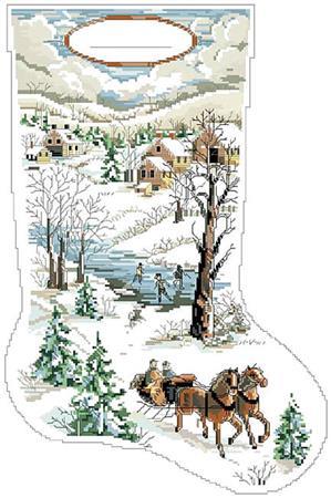 click here to view larger image of Winter Scene Stocking (chart)
