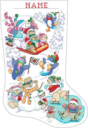 click here to view larger image of Winter Fun on Ice Stocking (chart)