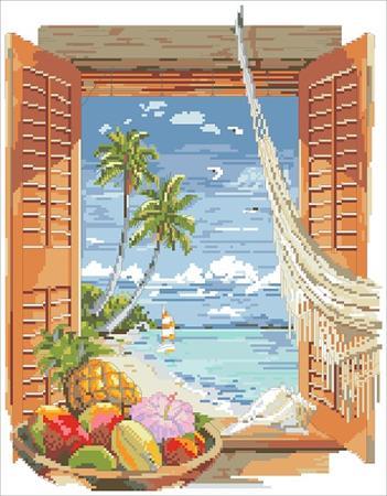 click here to view larger image of Tropical Vacation Window (chart)
