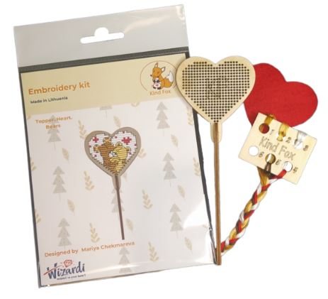 click here to view larger image of Topper Heart - Bears (counted cross stitch kit)