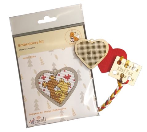 click here to view larger image of Heart - Bears (counted cross stitch kit)