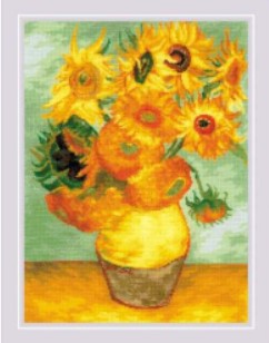 click here to view larger image of Sunflowers - based on the painting by W. Van Gogh... (counted cross stitch kit)