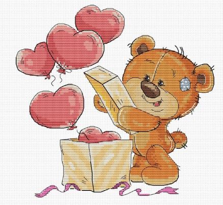 click here to view larger image of Teddy Bear (counted cross stitch kit)