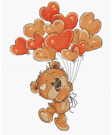 click here to view larger image of Teddy Bear  (counted cross stitch kit)
