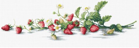click here to view larger image of Etude with Strawberries (counted cross stitch kit)