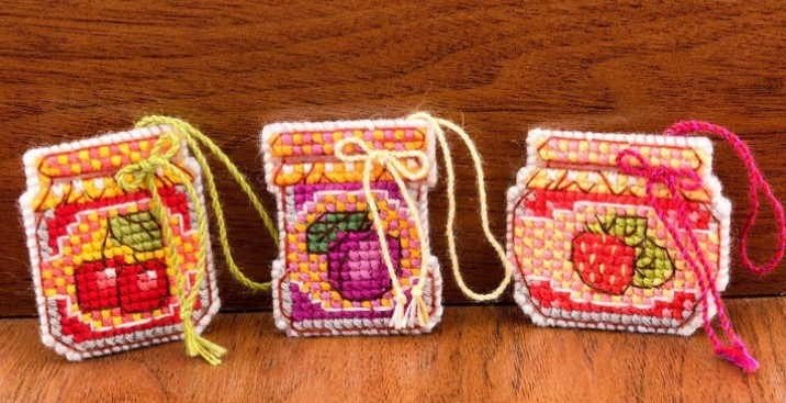 click here to view larger image of Jars of Jam (counted cross stitch kit)