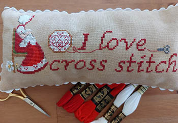 click here to view larger image of I Love Cross Stitch Pillow (chart)