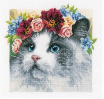 click here to view larger image of Flower Crown Ragdoll (counted cross stitch kit)