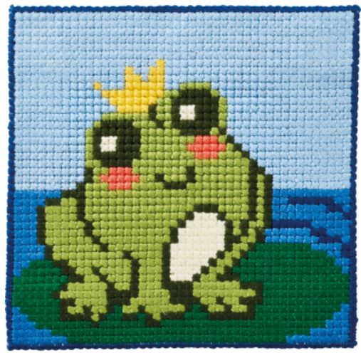 click here to view larger image of Childrens Kit - Frog (counted cross stitch kit)