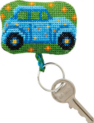 click here to view larger image of Key Ring - Car (counted cross stitch kit)