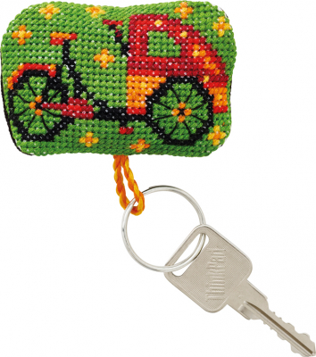click here to view larger image of Key Ring - Cargo Bike (counted cross stitch kit)