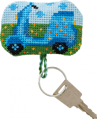 click here to view larger image of Key Ring - Scooter  (counted cross stitch kit)