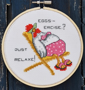 click here to view larger image of Eggs-Ercise? (counted cross stitch kit)