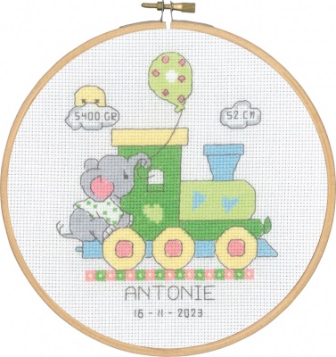 click here to view larger image of Antonie Birth Announcement (counted cross stitch kit)