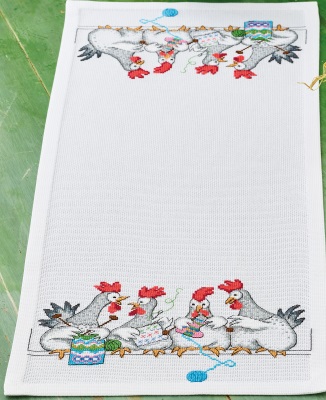 click here to view larger image of Chickens Table Runner (counted cross stitch kit)