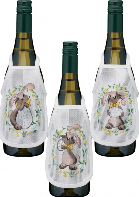 click here to view larger image of Easter Bunny Bottle Aprons  (counted cross stitch kit)